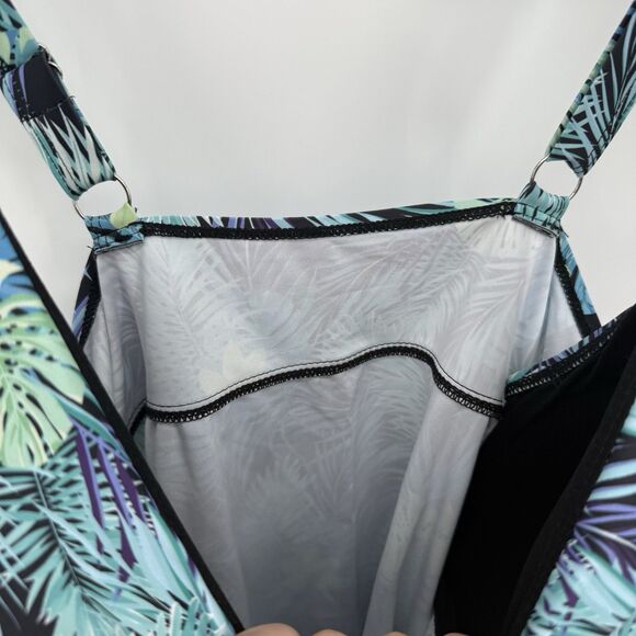 Unbranded Tropical Leaf Pattern Tankini Top Plus Size XXL Beach - Picture 4 of 9